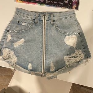 Carmar Light Wash Mini Denim Skirt